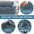 Indoor Thick Striped Velvet 4-Piece Stretch Sofa Covers